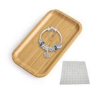 Bamboo Rectangular Tray Serving Tray Kitchen Bathroom Vanity Cosmetic Succulent Organizer