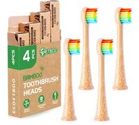 Bamboo Replacement Toothbrush Heads Compatible with Philips Electric Toothbrushes HX3 HX6 HX9 Series (Rainbow for Kids - 4 Pack)