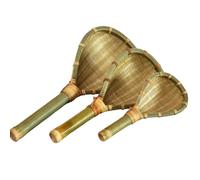 Bamboo Rice Strainer Wooden Skimmer Colander Scoops - Natural Kitchen Mesh Sieve Bamboo Ladle Washer Sifter with Handle for Beans, Rice, Dried Fruits, Grains - Kitchen Tool Eco-Friendly Colander