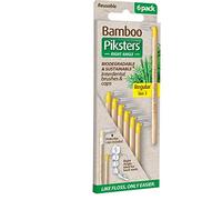 Bamboo Right Angle Piksters | Interdental Brushes | Sizes 00,1,3,5 | 6 Pack (6 Pack, Size 3 (Yellow))