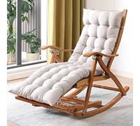 Bamboo Rocking Chair Foldable Outdoor/Indoor Lounge Chair Multifunctional Relaxation Seat for Adults Portable Leisure Rocker for Garden & Home Use