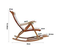 Bamboo Rocking Chair Foldable Recliner