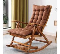 Bamboo Rocking Chair for Adults Brown Reclining Lounge Chair with Pedal Unisex Relaxation Furniture Eco-Friendly Design for Home & Garden