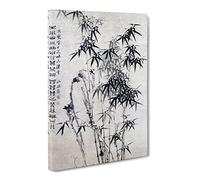 Bamboo & Rocks By Zheng Xie Canvas Print | Gallery Wrapped 30mm Frame Wall Art | 24x16 inches | Ready to Hang | Asian Floral Picture | Living Room Bedroom Lounge Office