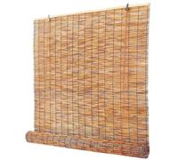 Bamboo Roll up Blinds, Outdoor Shade for Patio, Natural Retro Window Shades, Blackout Roller Blinds Waterproof for Porch Balcony Deck Pergola 50 75 90 100 125 140 160 180 cm