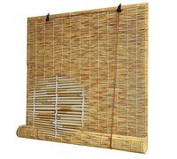 Bamboo Roll-Up Outdoor Bli, Retro Waterproof Roller es, 70% UV Protect, Ventilated Window Coverings for Patios, Size W60xH300cm