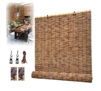 Bamboo Roll Up Shades Bamboo Blind Home Sunshade Light Filtering Roller Blinds Protective Privacy Drape 52 62 72 82 92 102 112 122 132 142 152 162cm-Brown