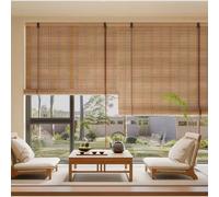 Bamboo Roller Blind 60% Shade Privacy Pull Cord Adjustable Shade