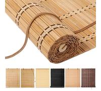 Bamboo Roller Blind - Natural Opaque Curtain for Indoor & Outdoor Use Roman Style for Doors & Size: 110cm x 270cm Eco-Friendly Design