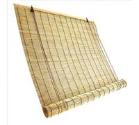 Bamboo Roller Blind, Outdoor Roller Blinds, Natural Retro Reeds Curtain, Cordless, Customizable Reeds Curtains for Garden Patio Gallery Balcony Decorative Fences