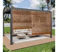 Bamboo Roller Blinds for Windows,Brown Window Shutters,Home Reed Curtain,Hand-Woven Roman Blind,Patio Outdoor Sun Shade,Privacy Translucent Roll up Drape Curtain for Garden Patio Gallery Balcony (Col