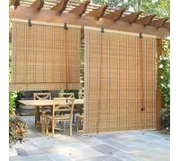 Bamboo Roller Blinds for Windows Natural Retro Bamboo Roll up with Lift Light Filtering Window Shades for Home Decorative Curtains Sun Protection Privacy Screen for Kitchen Gazebos Balcony