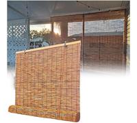 Bamboo Roller Blinds, Hand-Woven Reed Curtains for Sun Shade and Privacy Protection, Ideal for Outdoor Pergolas and Indoor Windows