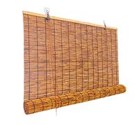 Bamboo Roller Blinds, Window Blackout Curtains, Outdoor Patio Privacy Blind 90 100 110 120 130 140 150 160cm Roll up Roman Blinds with Lift for Outside Pergola Porch Pool Shade