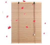 Bamboo Roller Shades for Indoor/Outdoor Use, Easy to Install Venetian Blinds, Breathable Privacy Curtains for Balcony/Garden, 130x135cm (51x53in)