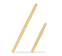 Bamboo Rolling Pin Set of 2, Natural Wooden Pastry Roller Kit