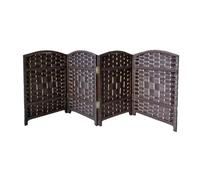 Bamboo Room Divider - 4 Panel Small Partition for Live Broadcast Background Stylish Short Wall Separator 80x30cm Eco-Friendly Bamboo Weaving Color-3