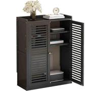 Bamboo Router Organizer Cabinet - Durable Thickened Board, Magnetic Door, Adjustable Shelves, Easy Assembly, Perfect for Home & Office Cable Management