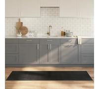 Bamboo Rug 60 x 200 cm Black Bamboo & PP Non-Slip Rollable Natural Floor Mat Eco