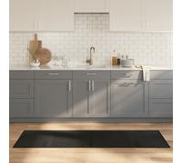Bamboo Rug Black 60x200 cm Natural Bamboo with Anti-Slip PP Backing Durable Mat