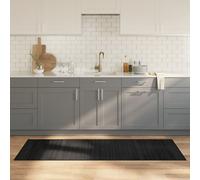 Bamboo Rug Black 70x200 cm Bamboo PP Anti-Slip Rollable Modern Eco Mat EasyClean