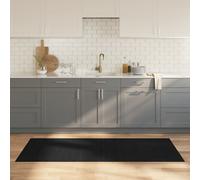 Bamboo Rug Black 80x200 cm Anti-Slip Natural Bamboo PP Modern Floor Mat Durable