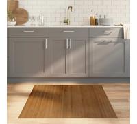 Bamboo Rug Square Dark Brown 100x100 cm NonSlip Bamboo/PP Natural Look Floor Mat