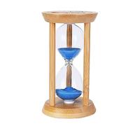 Bamboo Sand Timer 5Minute Hourglass Timer Wooden Sand Clock, Mini Blue Sand Watch, Reloj de Arena 5 Minuto, Unbreakable Sandglass for Childs, Office, Games, Decorative (Blue, 5Min)