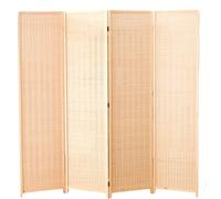 Bamboo Screen Partition Foldable Room Divider - Natural Wood & Pine Frame, No Assembly Needed, for Living Room, Bedroom, Office - Space Saving W-Fold Design (120x180cm)