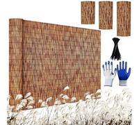 Bamboo Screening Roll for Garden Privacy, Weatherproof Decorative Bamboo Screening Fence Panels for Balcony Patio, Natural Wooden Boundary Wind Protection(91x152cm(3x5ft))
