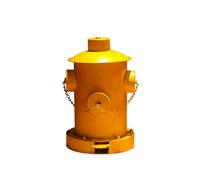 Bamboo Sea Outdoor Garbage Can Vintage Industrial Iron Trash Can with Lid - Fire Hydrant Design for Home, Bar, Kitchen(Yellow)