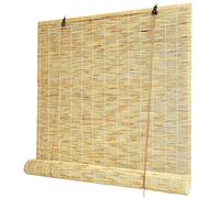 Bamboo Shades Bamboo Blinds Bamboo Roller Blinds for Windows Roman Blinds Outdoor Shades, Sun Protection Breathable, for Indoor/Outdoor Porch Patio-Natural White Line-150W x 200H cm