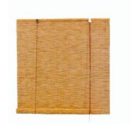 Bamboo Shades for Patio Sunshade Bamboo Blinds Cut to Size Natural Retro Reeds Curtain with Lifter Decorative 65% Shading Rate Waterproof for Kitchen Deck Window Cordless