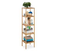 Bamboo shelf Five-Tier Organizer Wooden Bathroom Unit Lightweight