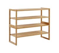 Beliani Shelving Unit Uvalda Bamboo Wood Light Brown