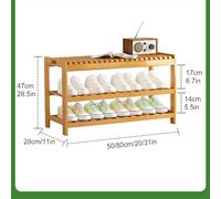 Bamboo Shoe Bench with Large SeatShoe Rack with Mesh Shelf Ideal Entryway Bedroom Living Room Furniture (White 80 * 28 * 47cm/31 * 11)