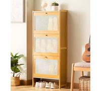 Bamboo Shoe Cabinet - Space-Saving Entryway Storage Rack Stylish for Living Room and Hallway & Eco-Friendly Shoe
