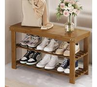 Bamboo Shoe Rack - 3-Tier Entryway Stackable Shoe Cabinet Stylish Storage Solution for Shoes and Space-Saving Design Perfect for Home Entryway