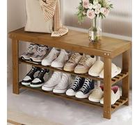 Bamboo Shoe Rack 3-Tier Entryway Stackable Shoe Storage Cabinet Space-Saving Footwear Shelf Stylish and Functional Shoe Stand for Home