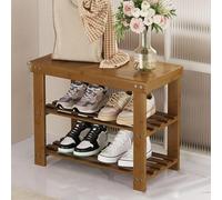 Bamboo Shoe Rack - 3-Tier Entryway Stackable Shoe Storage Cabinet Stylish Footwear Stand Perfect for Home & Entryway Decor Space-Saving Design