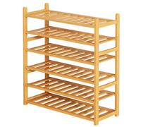 Bamboo Shoe Rack, 6-Tier Free Standing Shoe nizer for Closet, Entryway, Hallway, Bathroom, Living Room (70x96x23cm / 27.6x37.8x9in) - Stylish Storage Solution