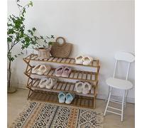 Bamboo Shoe Rack - Foldable Free-Standing Wooden for Entryway & Closet No Installation Needed 39.37" x 9.84" x 27.1" - Space-Saving Storage Solution