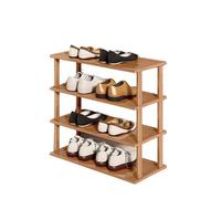 Bamboo Shoe Rack for Entryway Narrow 4 Tier Standalone Shelf for Apartment Hallway or Student Room (47cm) Stylish Space Saving Storage Solution