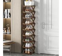 Bamboo Shoe Rack for Entryway - Space-Saving Vertical nizer 5/6/7/8/9-Tier High-Capacity Durable and Foldable Storage Solution for Small Spaces