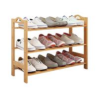 Bamboo Shoe Rack Large Capacity Space Saving Closet Storage Easy Assembly 25x70x47 cm (10x28x19 inches) Perfect for Home & Entryway