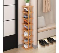 Bamboo Shoe Rack Organizer for Small Spaces, Stackable DIY Shoe Shelf for Entryway, Closet, Hallway - Space-Saving Wooden Shoes Storage Solution