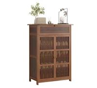 Bamboo Shoe Rack with Drawers Shoe Cabinet with Divider, for 18-26 Pairs, Shoe Rack with Shoe Bench, Space-Saving, for Entrance Area, Hallway, Living Room,002,65cm