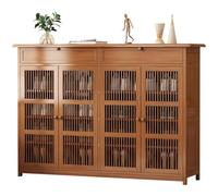 Bamboo Shoe Storage Cabinet, Free Standing Shoe Cupboard, With Drawer Shoe Closet, 130 x 35 x 99 cm Shoe Rack Cabinet, for Corridor, Hall, Living Room