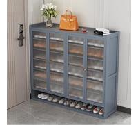 Bamboo Shoe Storage Cabinet with Doors - Stylish Grey Wooden Shoe Organizer for Entryway & Hallway, 120cm (120×32×107cm) - Perfect for Home & Office Storage