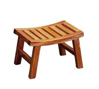 Bamboo Shower Foot Stool - Waterproof Bathroom Step Stool for Shaving Legs, Dark Brown Cactus Shower Bench, Ideal Foot Rest for Small Spaces and Relaxation
